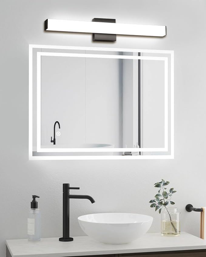 LED Bathroom Vanity Light Fixtures 24in Matte Black, Dimmable18W 4000K Natural - Image 6
