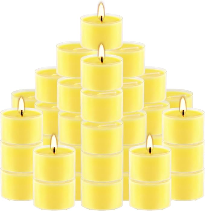 100 Pack Clear Tea Lights Candles Bulk, Summer Citronella Candle Outdoor and - Image 2