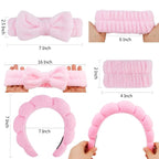 Chanaco Spa Wristband and Pink Puffy Sponge Makeup Headband Set - Image 6