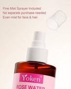 Yoken Organic Rose Water Spray for Face, 12 Fl Oz Fine Mist, Rosewater Face Mist - Image 5