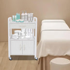 Salon Trolley Cart with Wheels, Mobile Utility Storage Cabinet with 1 Drawer & - Image 8