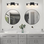 4 Light Black Bathroom Vanity Light Fixture Over Mirror Modern Farmhouse Wall - Image 4