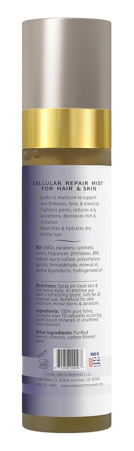 Vital Earth Fulvic Mineral Facial Mist, Travel-Friendly 2-Pack – Anti-Aging - Image 2