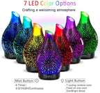 Essential Oil Diffuser 150ML -3D Firework Glass Aromatherapy Diffusers - Image 2