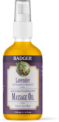 Badger Lavender Massage Oil, 100% Organic Massage Oil, Relaxing & Moisturizing by Badger