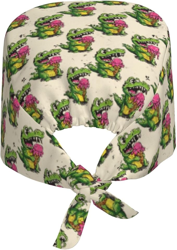 Alligator Ice Cream Working Cap, Scrub Cap - Image 2