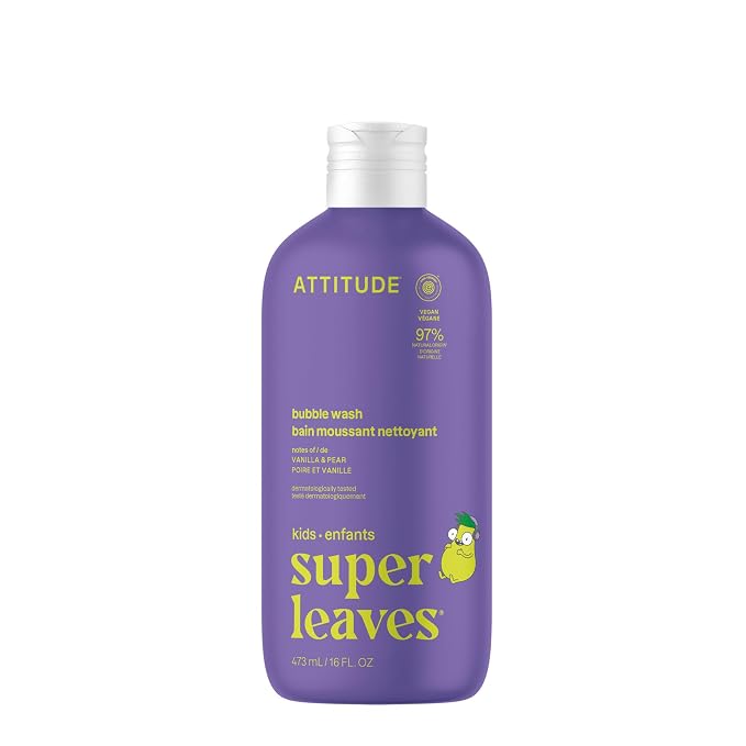 Attitude Bubble Wash for Kids, EWG Verified Bubble Bath, Hair Shampoo and Body by ATTITUDE
