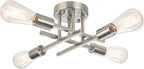 SunRider Industrial 4-Light Semi Flush Mount Ceiling Light Fixture, Brushed by SunRider