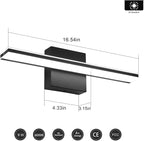 Black Bathroom Vanity Lights 16 Inch LED Lights Over Mirror - Image 6
