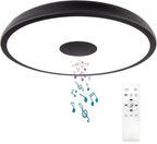 Black Waterproof LED Flush Mount Ceiling Light Fixture, by AlwaysOnAlwaysWarm