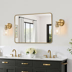 Zarbitta Set of 2 Wall Sconces for Bathroom, Brushed Gold Modern Vanity Lights - Image 6