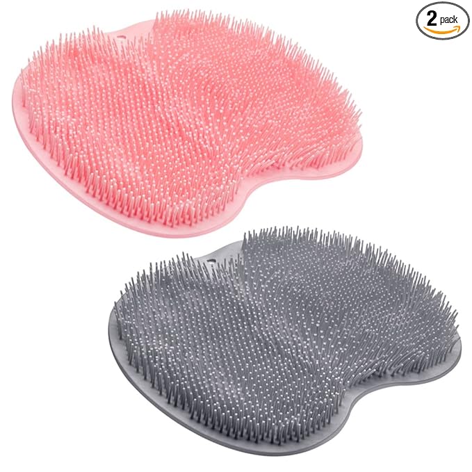 2PACK Shower Foot Scrubber Mat Back Washer Back Exfoliating Bath Wash Pad Wall by SZZYXD