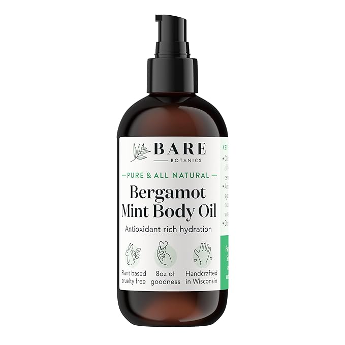 BARE BOTANICS 8 oz Moisturizing Mint Body Oil by BareBotanics
