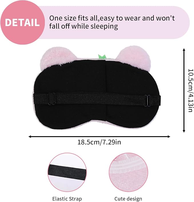 PERFECTSIGHT Sleep Eye Masks, Cute Plush Sleep Eye Cover Lightweight Adjustable - Image 7