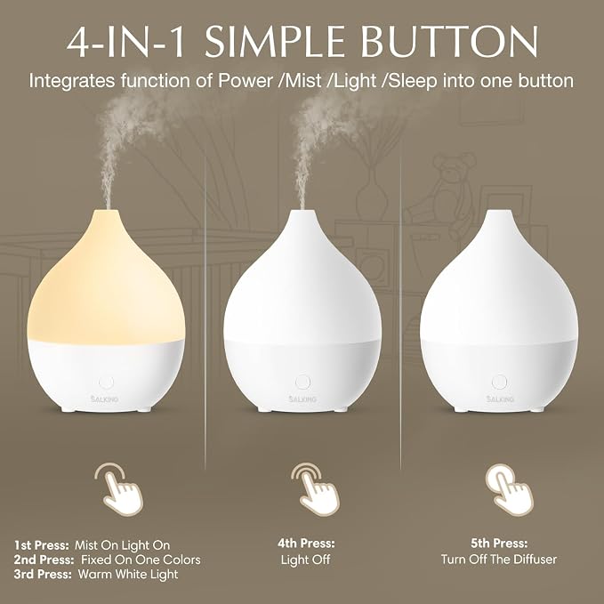 SALKING Essential Oil Diffuser, 100ml Small Aromatherapy Diffuser - Image 4