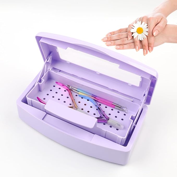 Nail Tool Sterilizer Box, Plastic Sterilizing Tray, Plastic Clean Sterilizing by BOMOQING