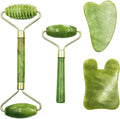 Bibabala 4-PCS Face Roller and Gua Sha Set, Skin Care Roller, Jade Roller Set by Bibabala