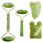 4-PCS Gua Sha Set, Skin Care Roller, Jade Roller Set, Face Stone Facial Roller by Unknown