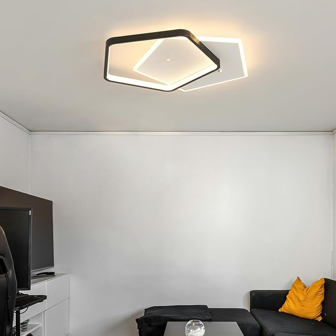 Shine LUEST Modern LED Ceiling Light Fixture Dimmable Black Flush Mount Ceiling - Image 5
