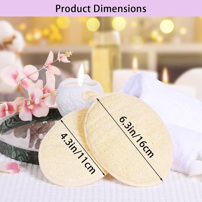 Natural Loofah Exfoliating Body Scrubber, Bath Shower Loofah Sponge - Image 2