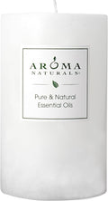 Aroma Naturals Patchouli and Frankincense Essential Oil White Scented Pillar by Aroma+Naturals