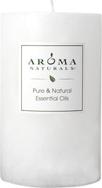 Aroma Naturals Patchouli and Frankincense Essential Oil White Scented Pillar by Aroma+Naturals
