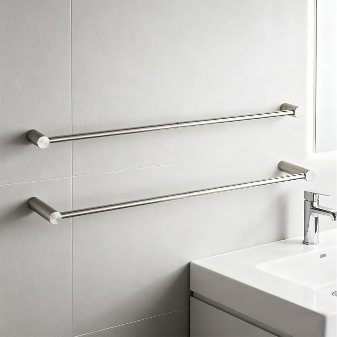 Towel Racks for Bathroom, NEWRAIN 30 inch Double Bath Towel Bar Wall Mounted - Image 6