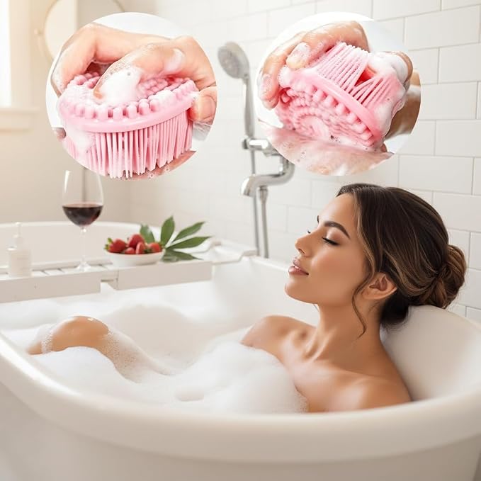 Silicone Body Scrubber 2 Pack Silicone Loofah Exfoliating Body Scrubber Soft - Image 4