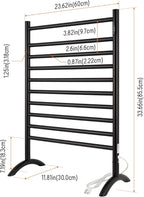 Freestanding Towel Warmer 10 Bars Plug-in Option 3 Working Modes Black - Image 5