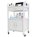 Salon Trolley Cart with Wheels, Mobile Utility Storage Cabinet with 1 Drawer & by HAPPCUCOE