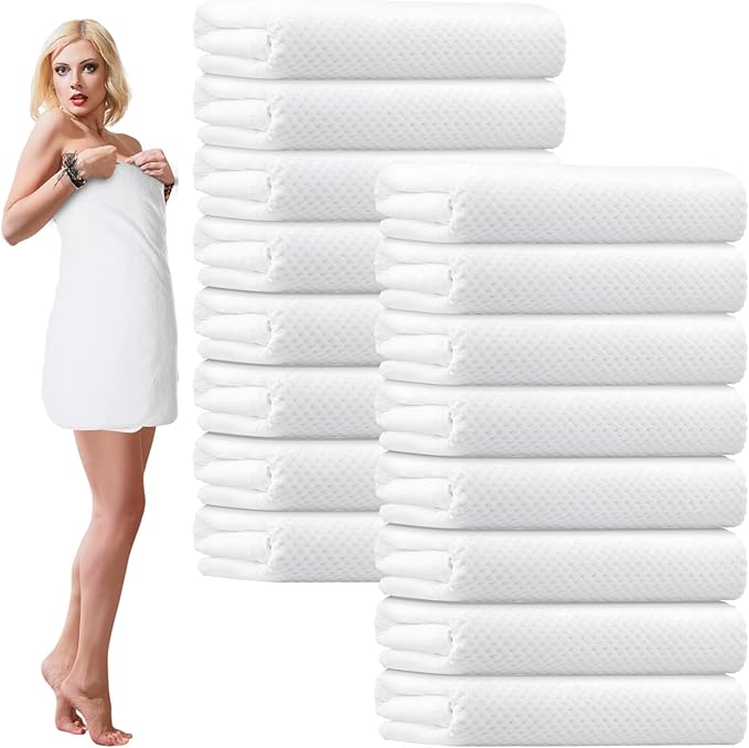 SmoothNovelty 16 Pack Microfiber Bath Towels Bulk 27'' x 60'' Oversized Size by SmoothNovelty