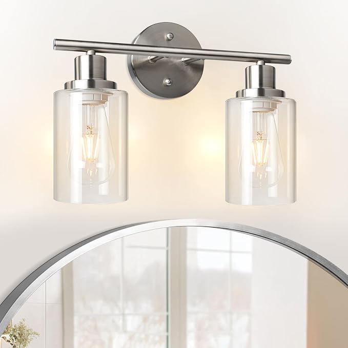 Unicozin 2 Light Vanity Lights, Brushed Nickel Wall Sconce Light - Image 8