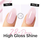 modelones Builder Nail Gel Top Coat, 15 ML No Wipe Ultra Gloss Milky Pink Gel - Image 6