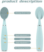 TUGOKU Sonic Facial Cleansing Brush Waterproof Scrub Face Brush - Image 2