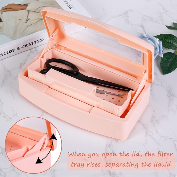 Gusnilo Sterilizer Box Nail Tool Disinfectant Jar Plastic Disinfectant - Image 4