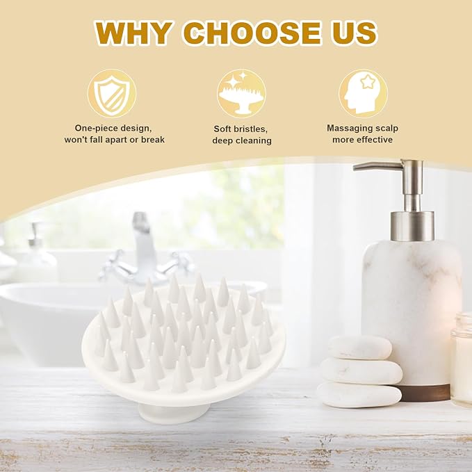 Meartchy Silicone Scalp Massager Shampoo Brush, Scalp Brush - Image 5