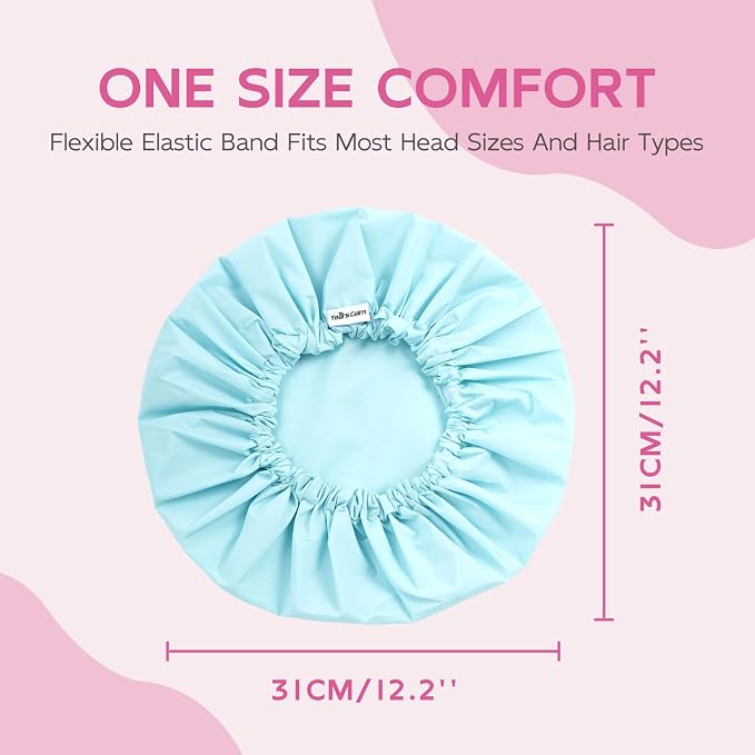 Years Calm Shower Cap for Women Waterproof Reusable – 27g Ultra Lightweight - Image 2