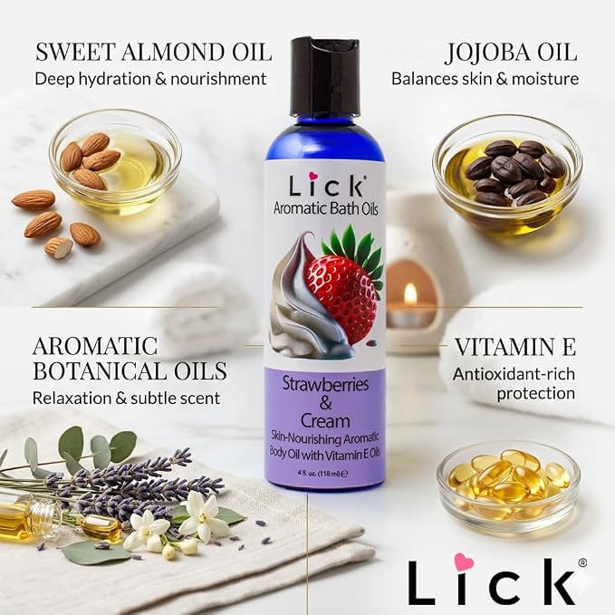 Lick Strawberries and Cream Aromatic Bath Oil - Image 5