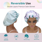 Adjustable Silk Satin Bonnet Hair Care Caps - Image 2