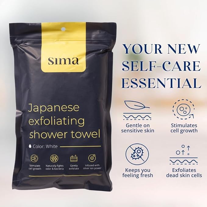 Sima Brand Exfoliating Washcloth Face & Body Scrub Towel - Image 2