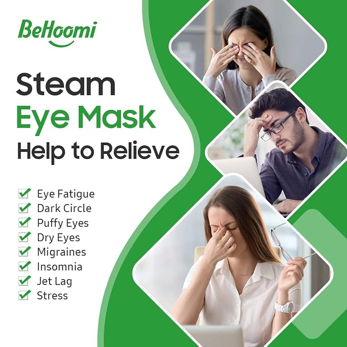 BeHoomi 30Packs Steam Eye Mask, Heated Eye Mask Warm Compress - Image 3