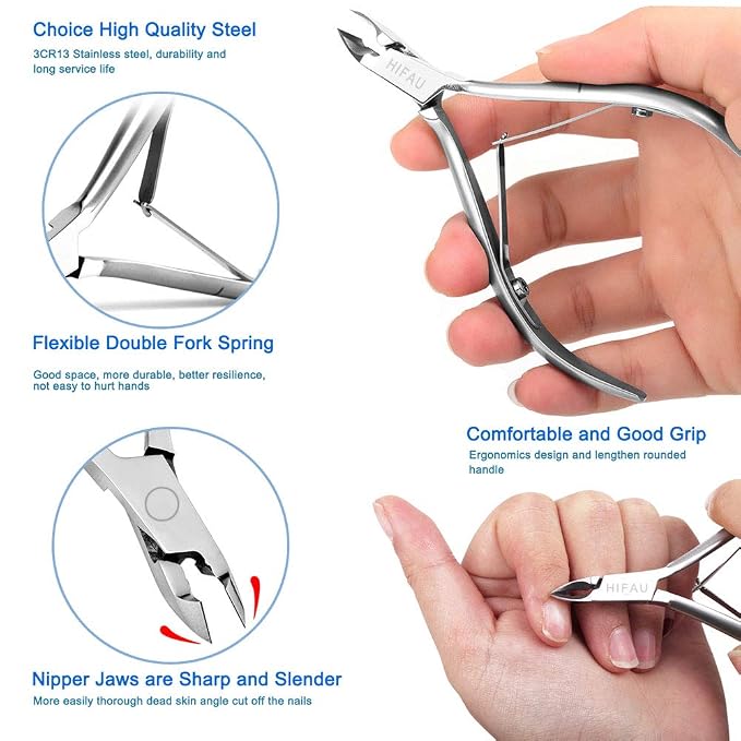 Professional Cuticle Nippers Set, Stainless Steel Manicure Kit - Image 2