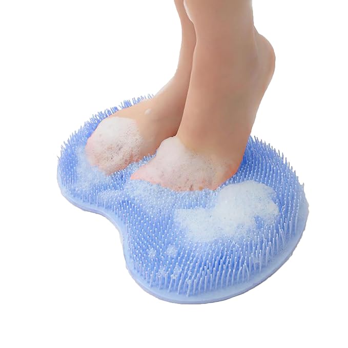 Shower Foot and Back Scrubber Mat, Wall Mounted Shower Foot Scrubber by EASKITE