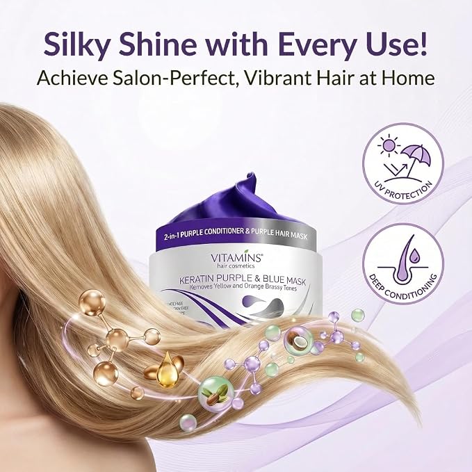 VITAMINS hair cosmetics Keratin Purple Hair Mask - Image 3