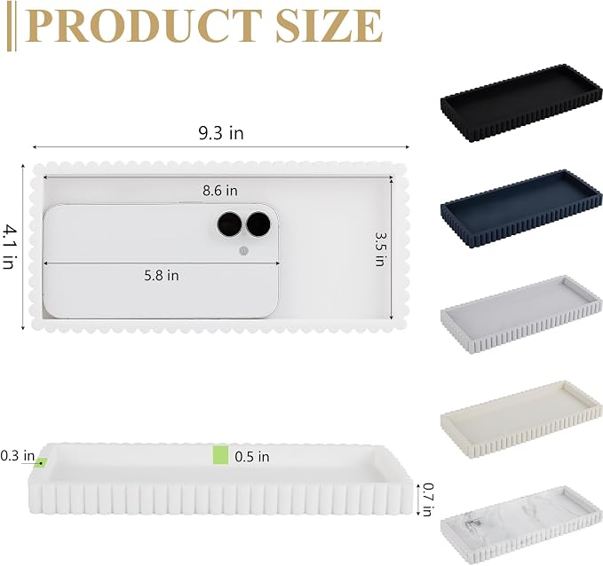 Silicone Bathroom Tray Small Vanity Organizer Rectangle Sink Caddy Sponge - Image 6