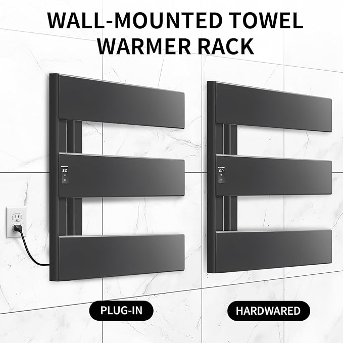 Verida Towel Warmer Rack, Support Hardwired and Plug-in, Wall-Mounted Electric - Image 7