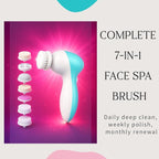 Facial Cleansing Brush Face Scrubber, 7-in-1 Electric Spin Cleanser Brushes - Image 2