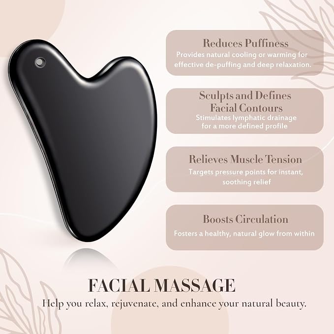 Nuanchu Stainless Steel Gua Sha Facial Tool, Metal Gua Sha - Image 5