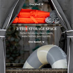 Pool Towel Valet Caddy with Canopy Cover, Hand-Woven PE Rattan Storage - Image 2
