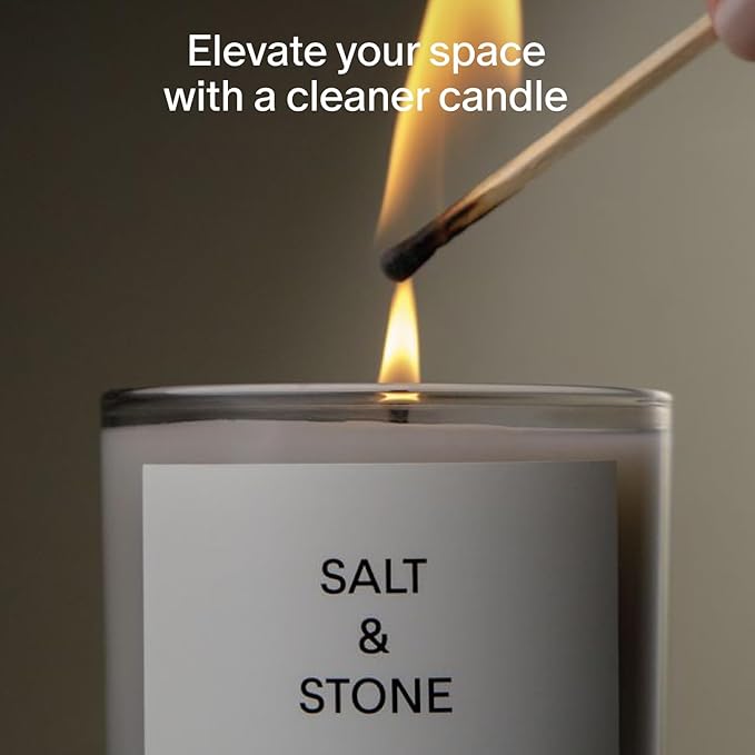 Salt & Stone Scented Candle for Women & Men | Coconut & Soy Blend Wax | - Image 2